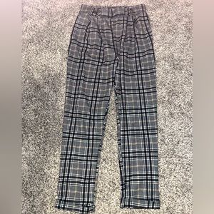Lark + Grey Plaid Pant Cuffed Straight-leg